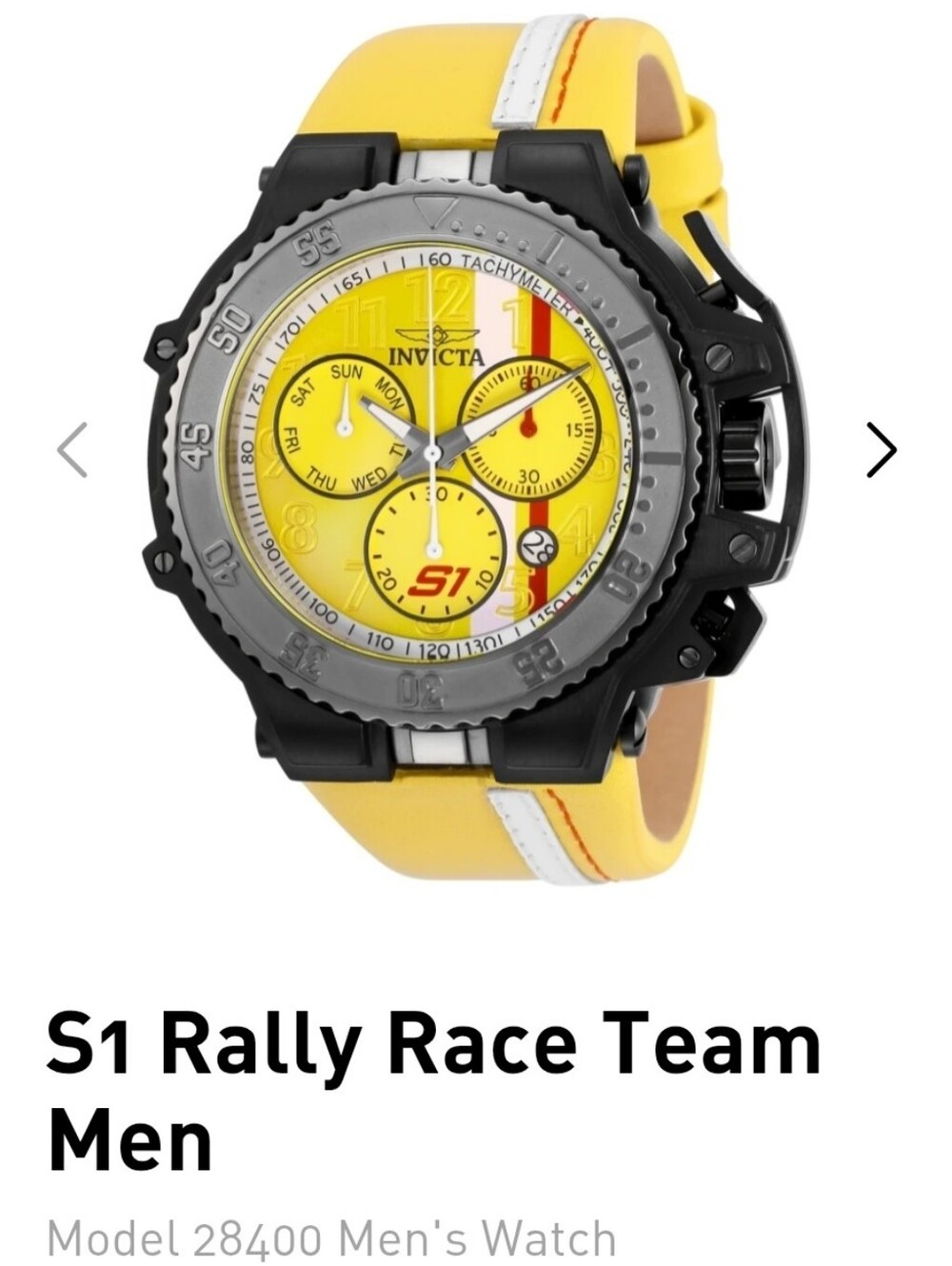 Invicta S1 Rally Men's Yellow Chronograph Sport Watch 48mm
